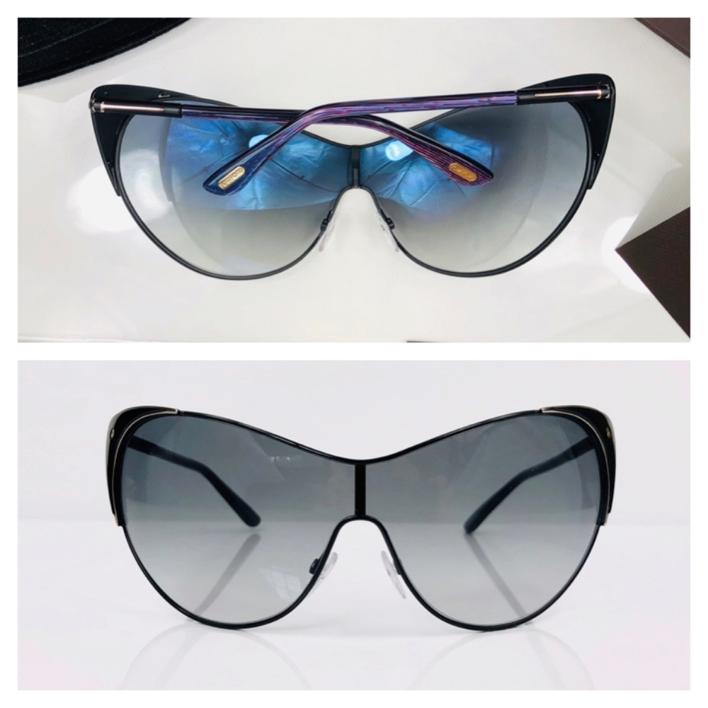 New TOM FORD Vanda Black Cat Eye Sunglasses - Picture 5 of 16